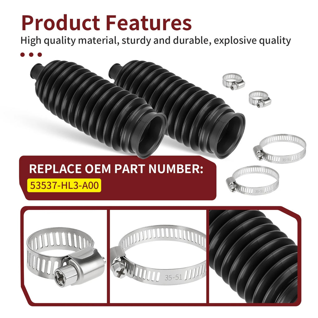 Tie Rod Boot 53537-HL3-A00 w/ Clamp for Honda Pioneer 1000 (2016–2024)