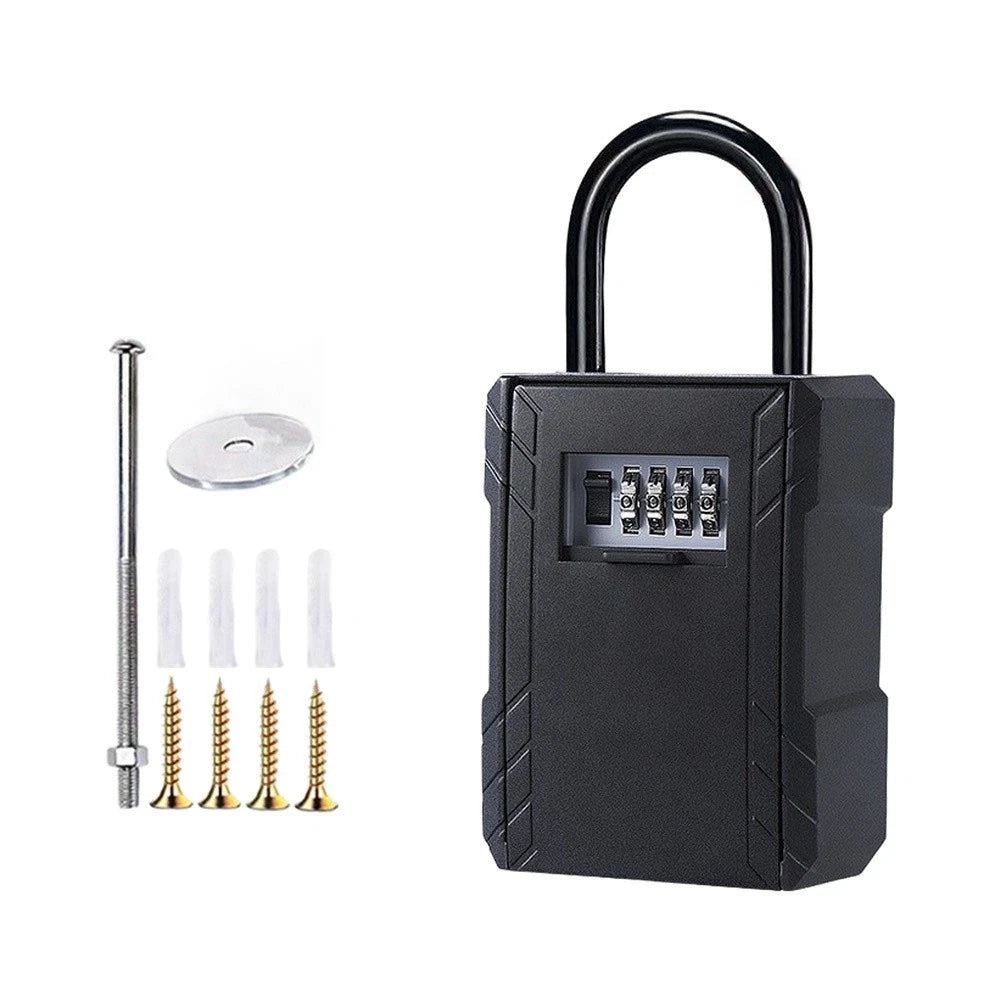 4 Digit Code Key Lock Box Waterproof with Rubber Ring Seal 19.3x6.9cm