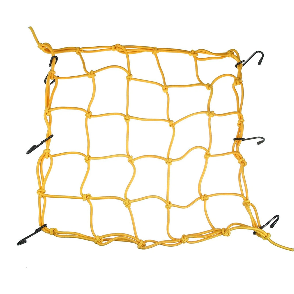 2 Pcs Universal Motorcycle Cargo Luggage Mesh Net Yellow 35 x 35cm