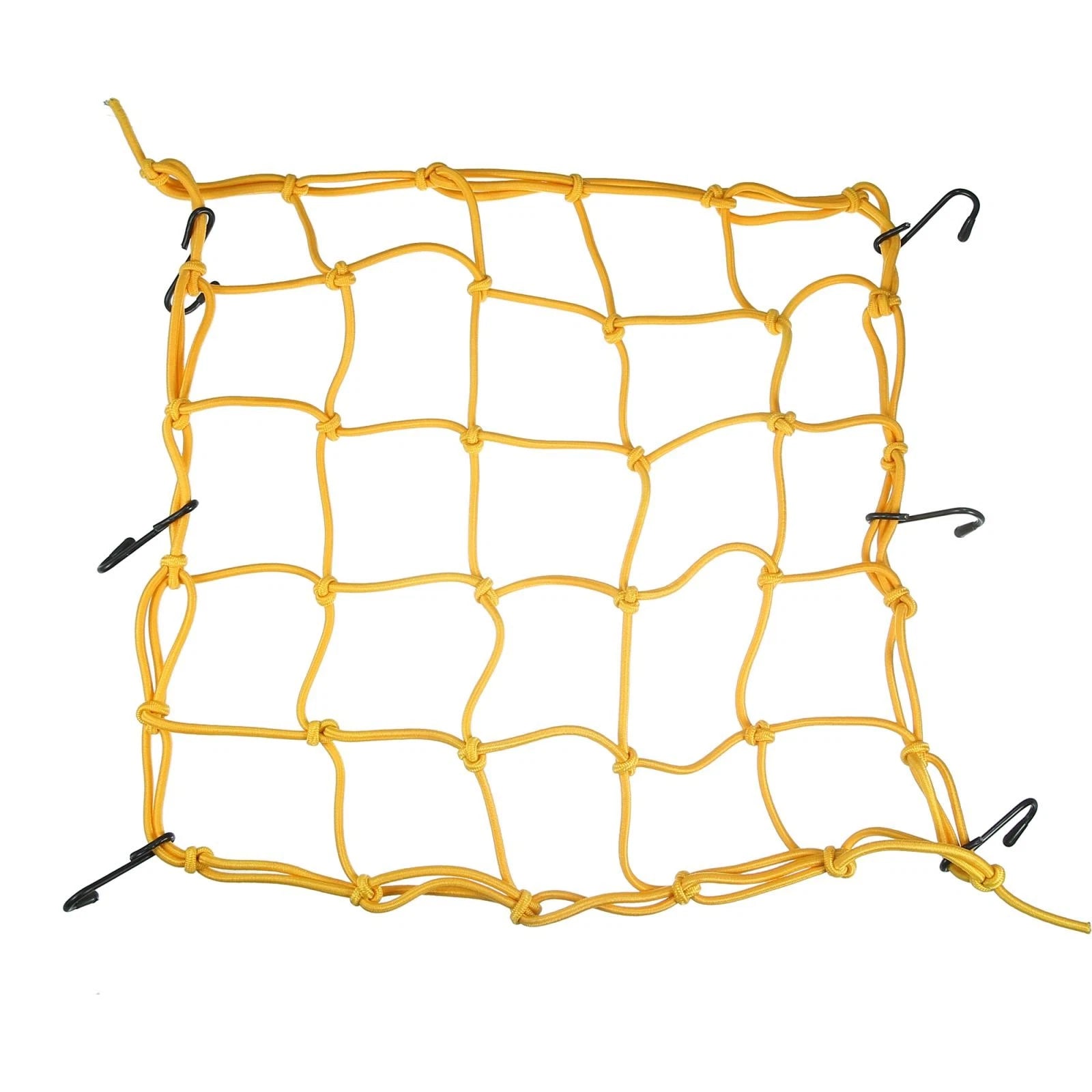 2 Pcs Universal Motorcycle Cargo Luggage Mesh Net Yellow 35 x 35cm