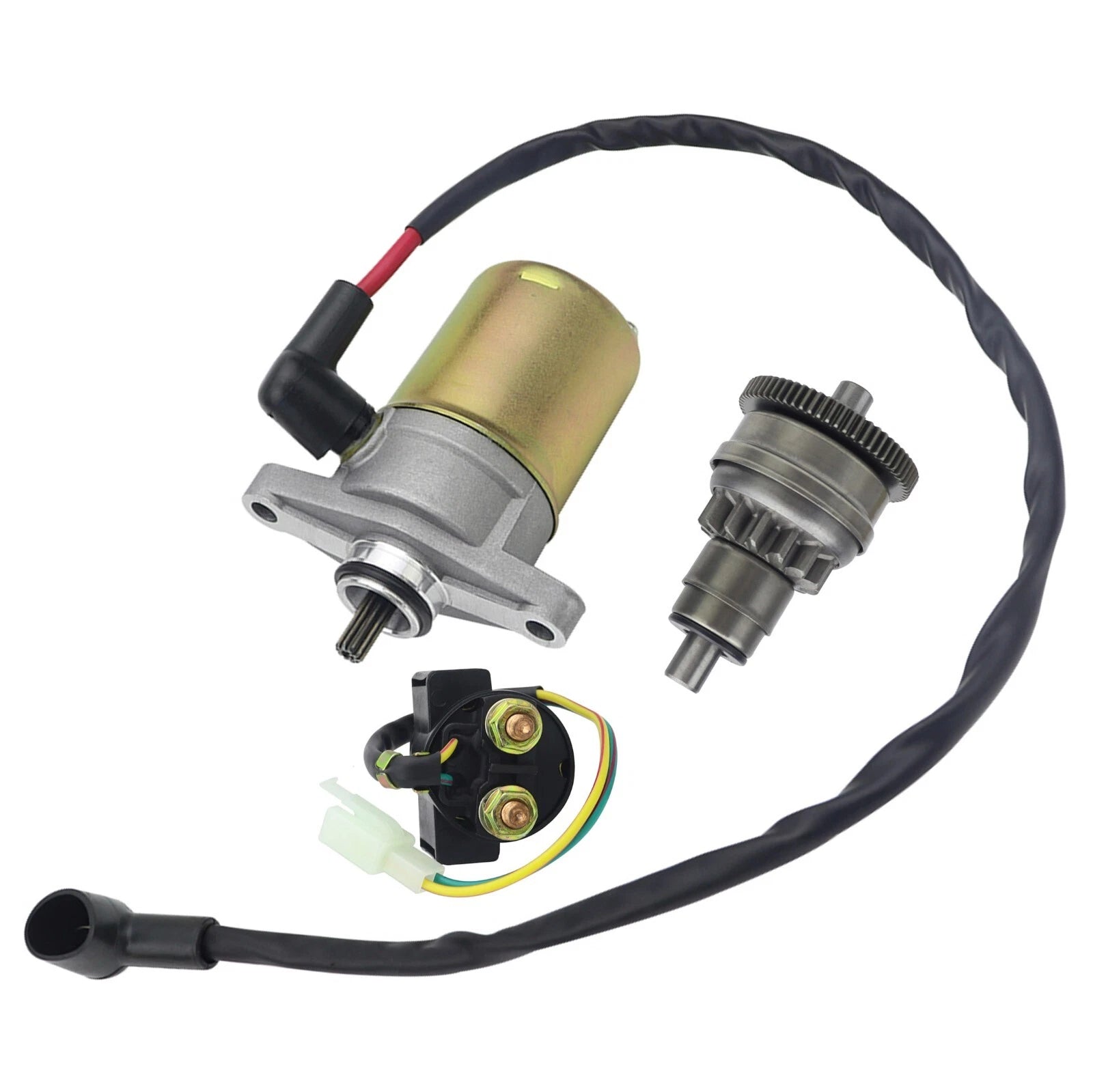 Starter & Drive Relay for 47cc 49cc 50cc ATV Go Karts (SUNL, ROKETA, Tank, JCL, GY6)