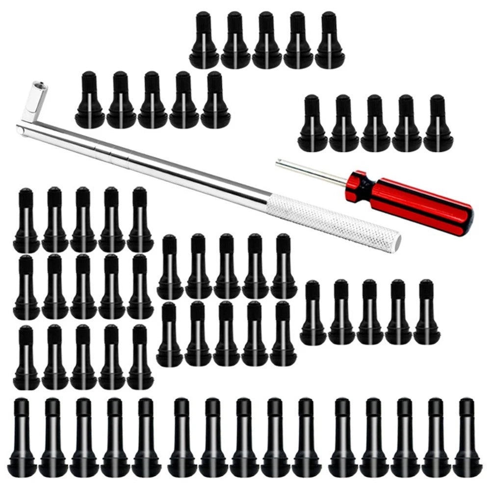 62PCS Tire Valve Stem Puller Set with Valve Core Remover for Lawn Equipment