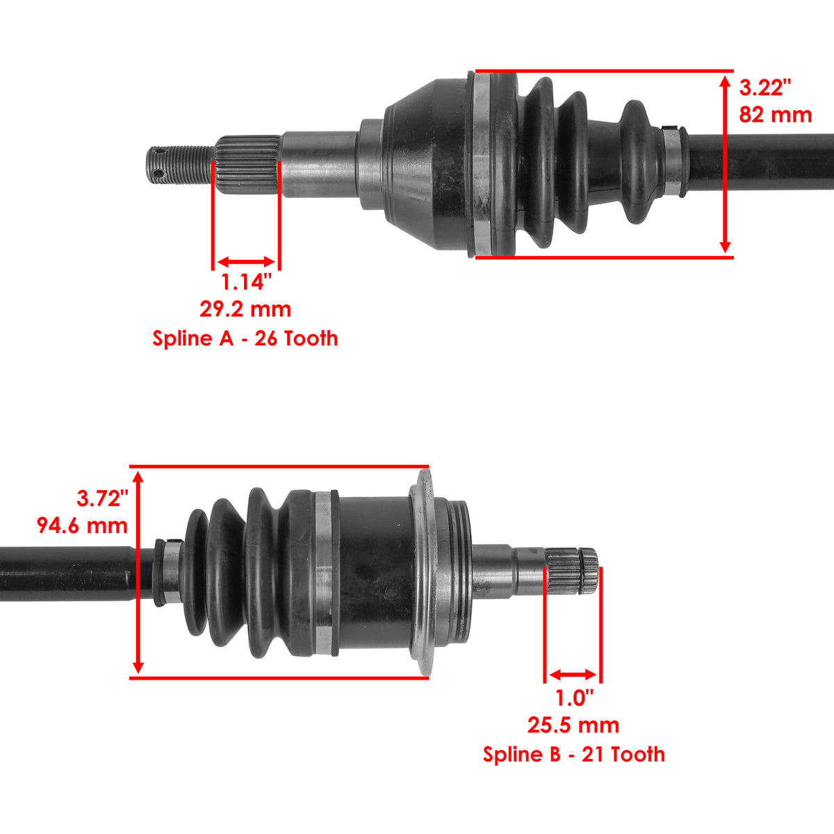 CV Axles Front Left Right Replacement for Can Am Maverick 1000 XMR (2014–2015)