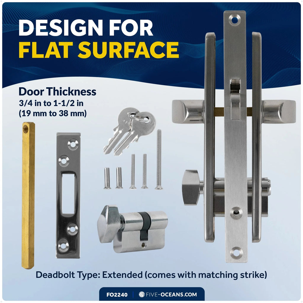 Mortise Lock Set for Five Oceans Door (Interior Exterior)