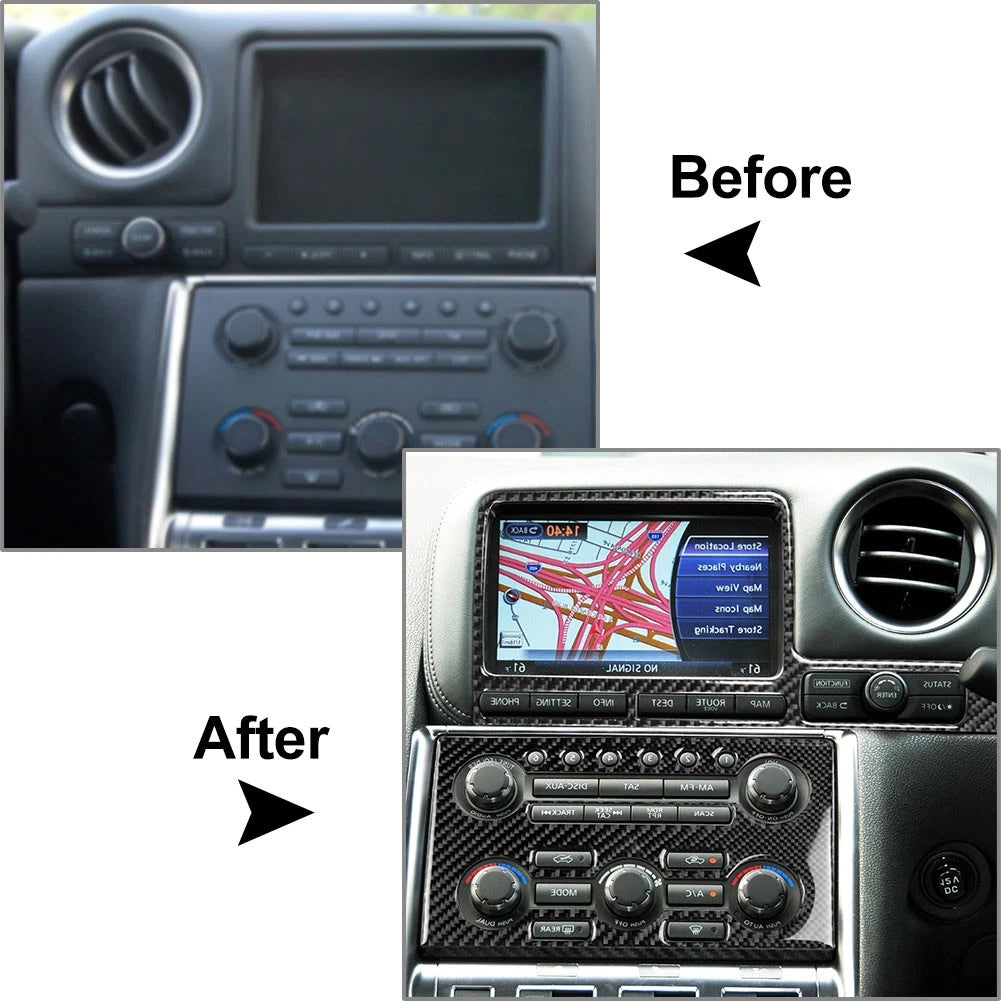 RHD Central Control Navigation Panel Cover Trim for Nissan GTR R35 (2008–2016)