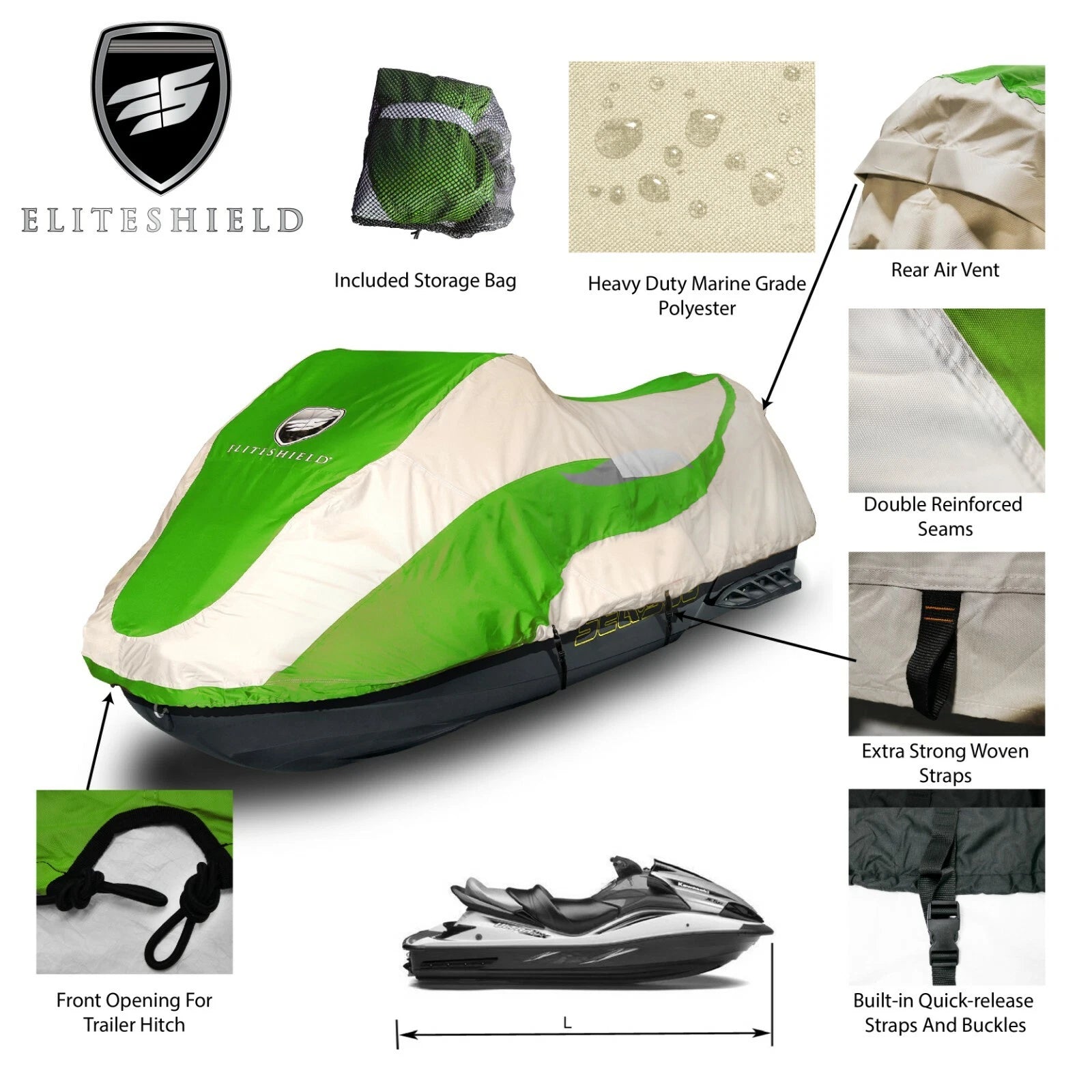 Waterproof Storage Cover for Kawasaki Ultra 250 260 300 310R (2007–2023)