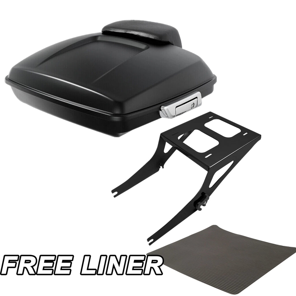 Matte Black Razor Trunk Pad Mount Rack for Harley Fatboy FLST (2008–2017)