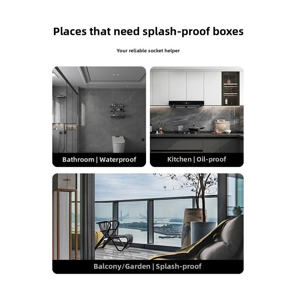 Waterproof Outlet for Bathroom Electrical Installation (No-Drill, Tool-Free)