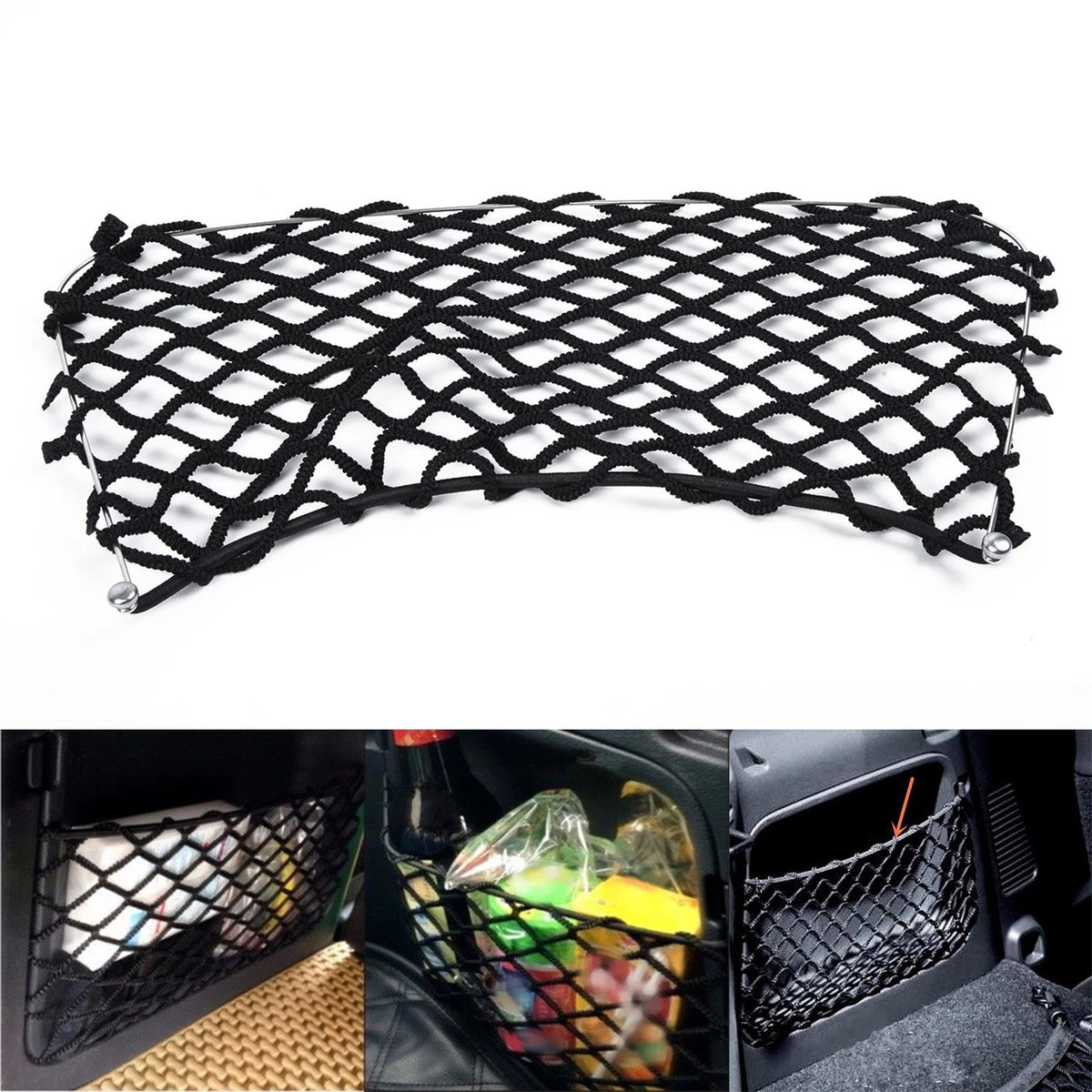Storage Tuck Net String Bag Phone Holder Organizer for Benz