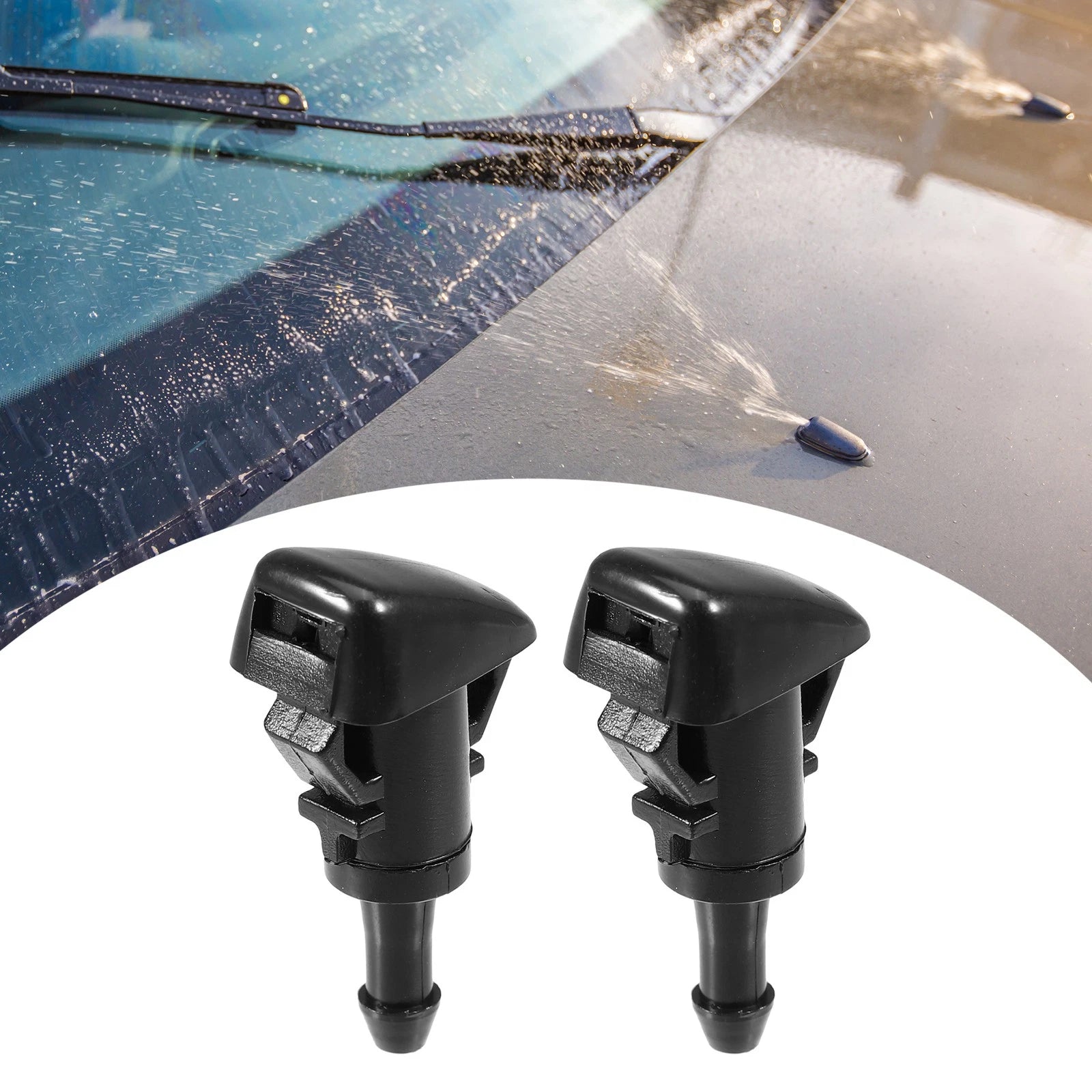 2pcs Front Windshield Wiper Washer Nozzle Spray Jet for Hyundai Santa Fe (2009–2018)