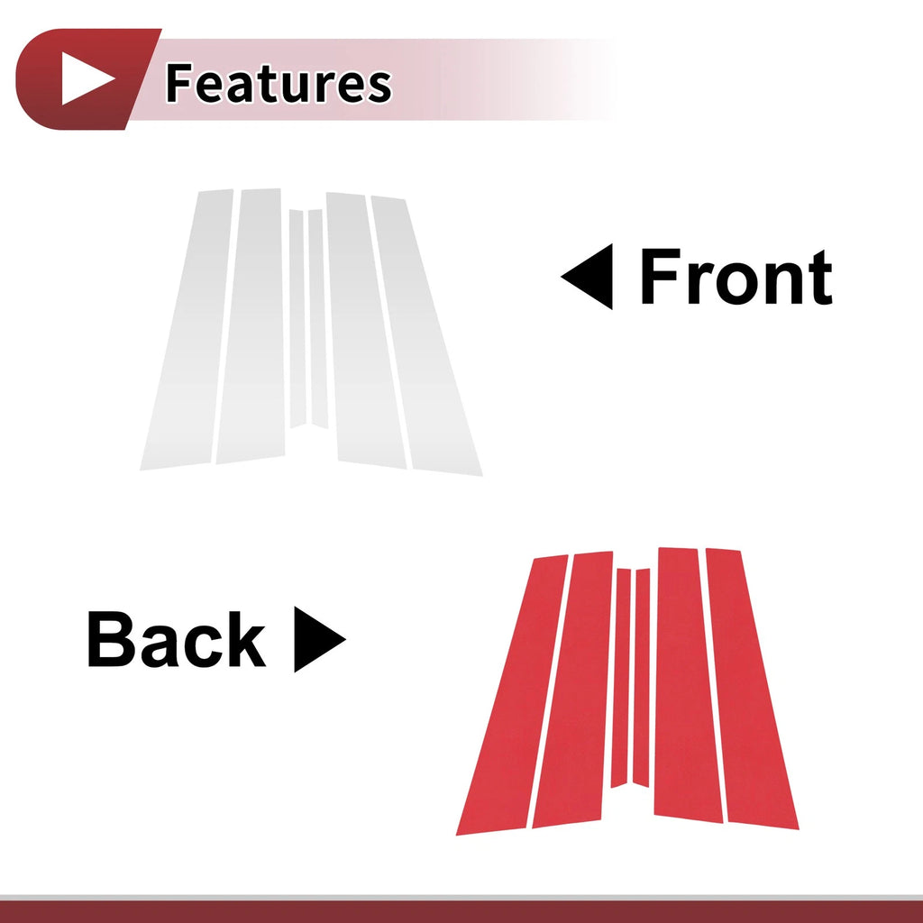 Door Pillar Window Trim Front Rear Left Right for Mazda 3 2002–2007 (6 pcs)