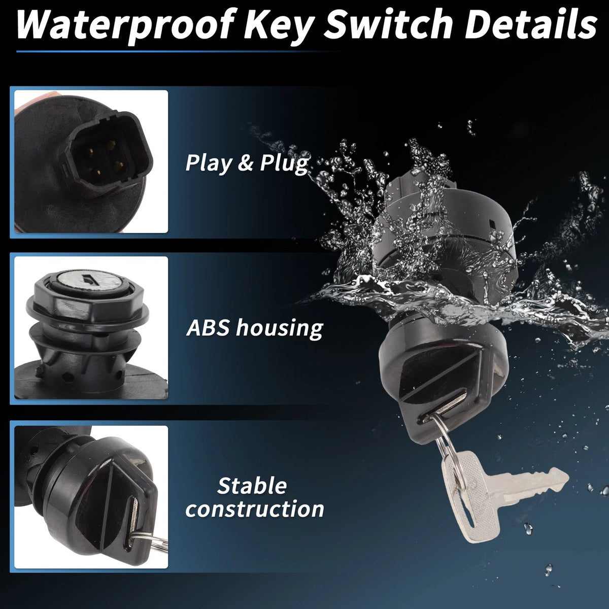 Ignition Key Switch No.0430090 for Arctic Cat 400, 400TRV, 500, 500TRV, 650 (2000–2023)
