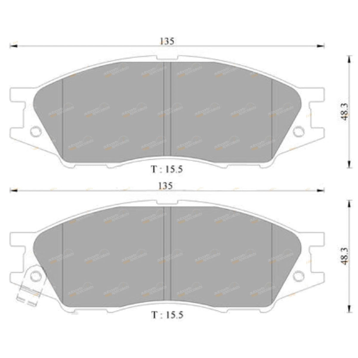 Front Disc Brake Pads Set for Nissan Pulsar N16 (2000–2005) FWD