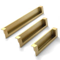 2X Gold Hidden Sliding Door Handle Cabinet Pulls for