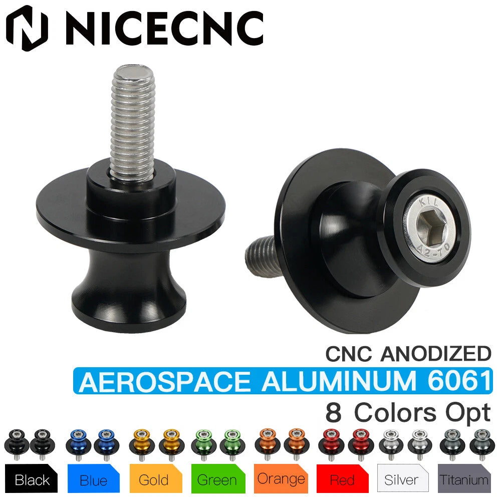 CNC Swingarm Spools Slider Stand Bobbins for Universal Motorcycle (6MM M6)