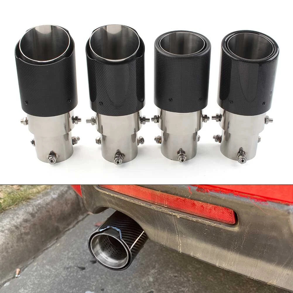 Universal Tail Pipe Muffler Exhaust System for Cars (Straight Tips)