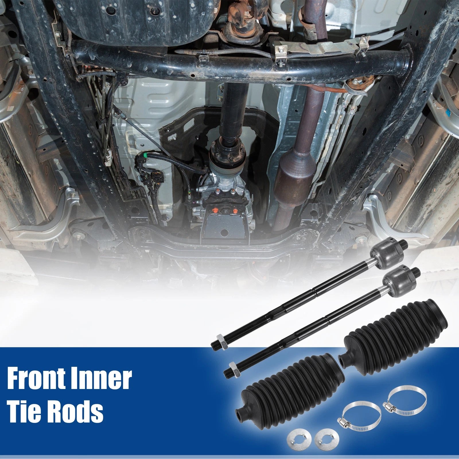 4 Pcs Front Inner Tie Rods Replacement with Boots for Chrysler 300 (2011–2014)