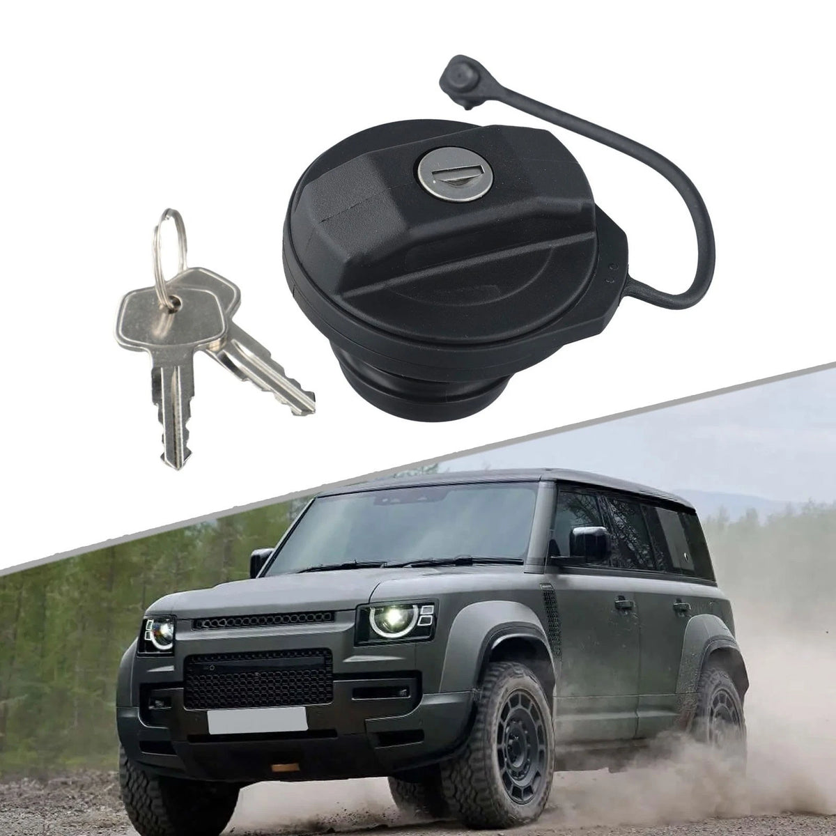 Fuel Filler Cap with Key Set for Land Rover Defender (1990–2016)