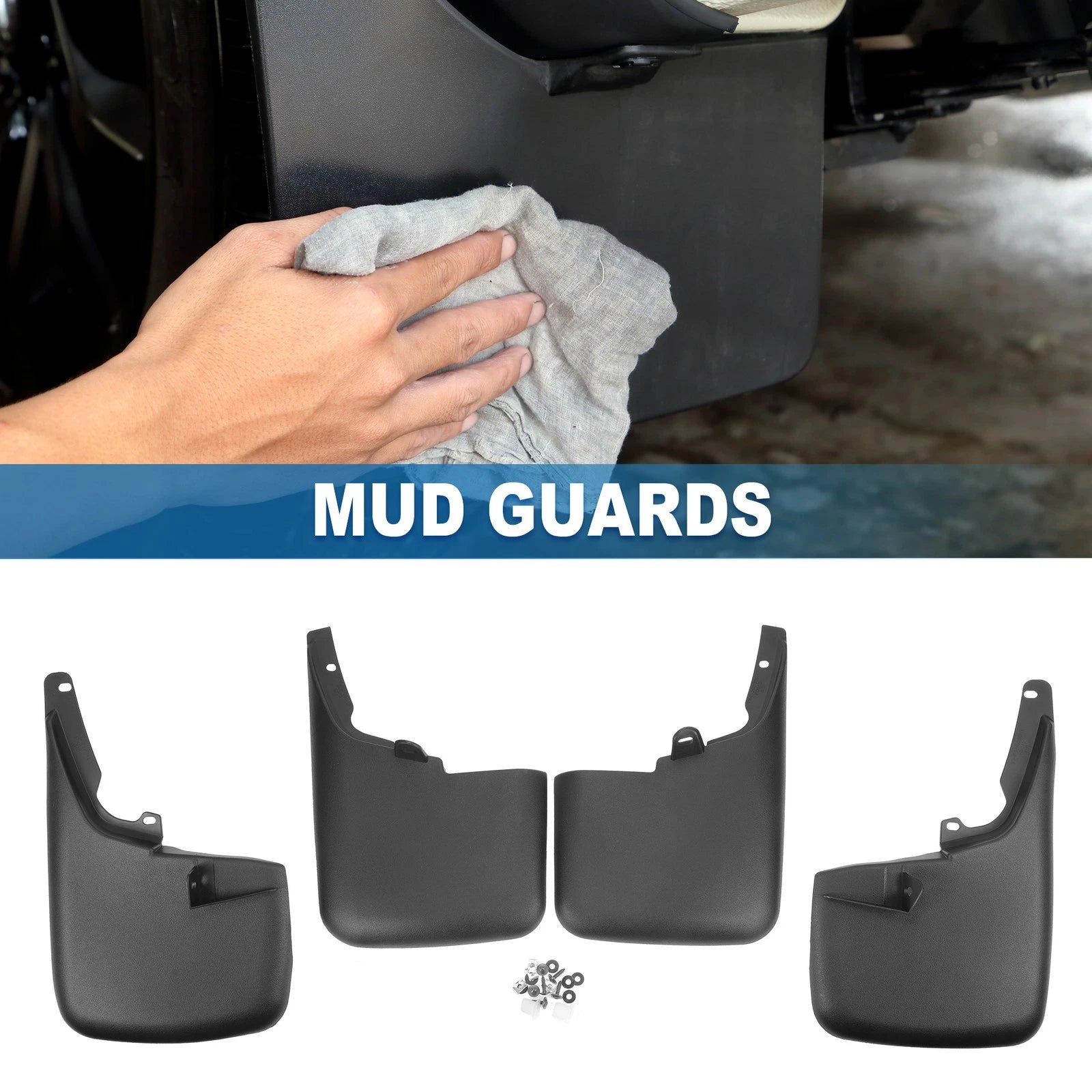 Front Rear Side Mud Flaps Splash Guards Replacement for Ford F-250 (2011–2016)