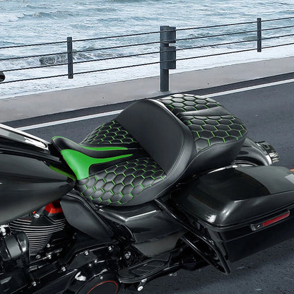 Gel Seat for Harley Touring Electra Glide (2009–2023) - Black Green