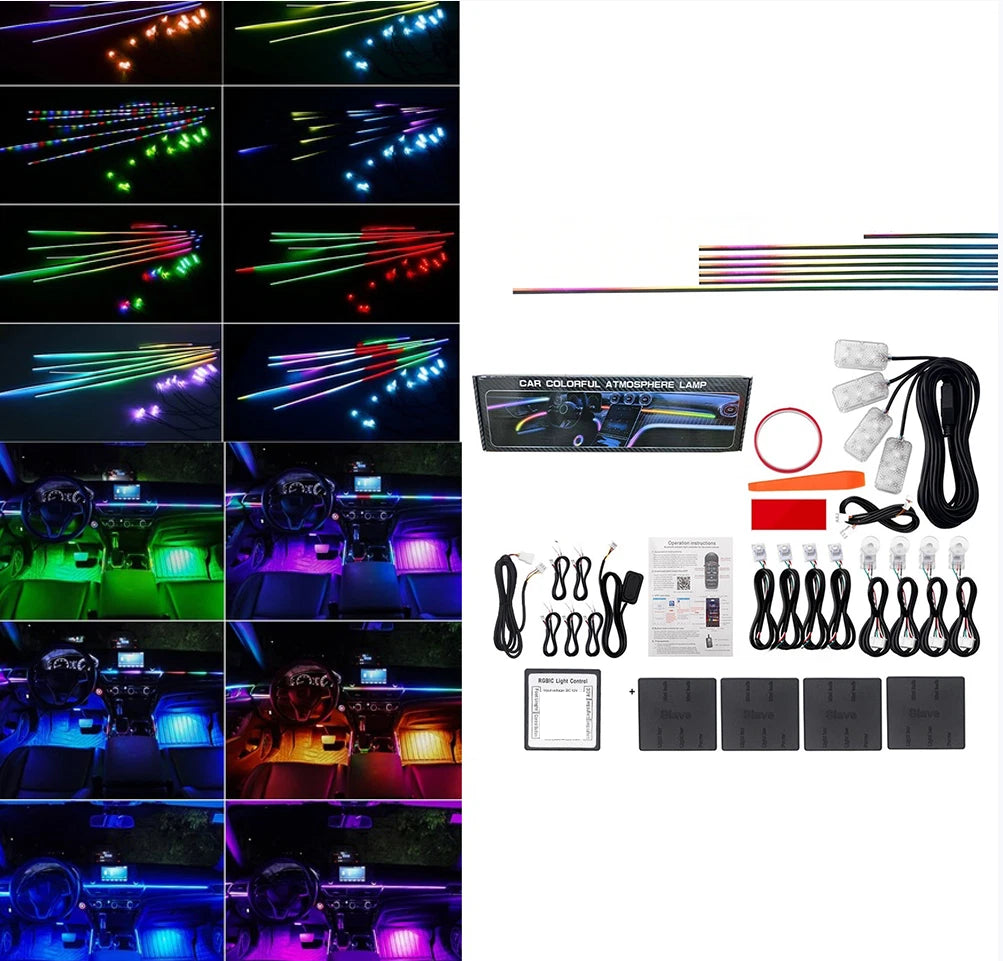 21-in-1 Ambient Light Kit for Automotive (RGB, Wireless APP Setup)