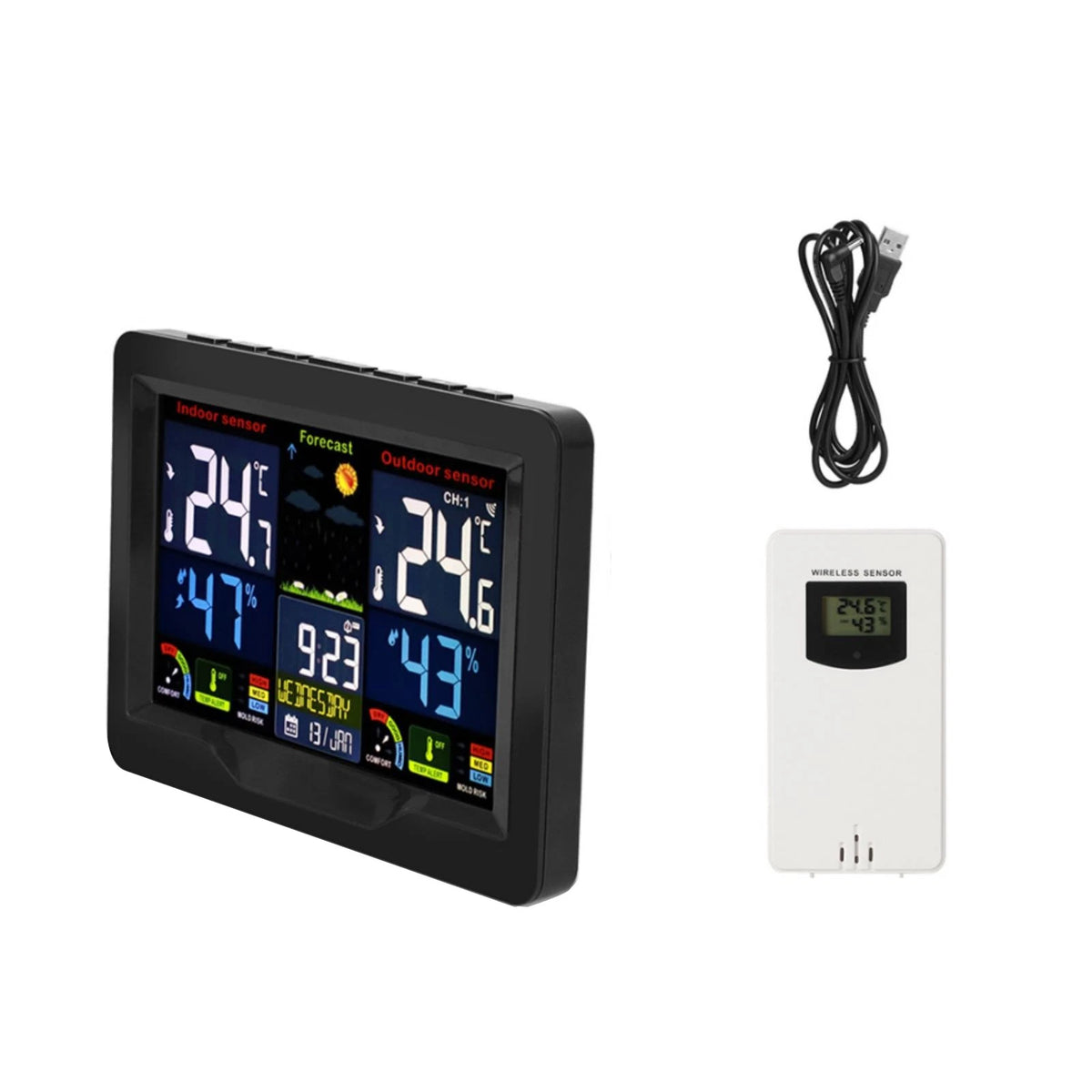 Weather Station Alarm Clock Sensor for Universal Use