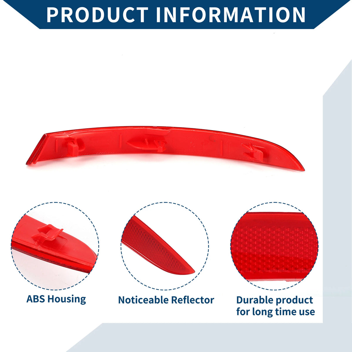 Bumper Reflector No.63147318557 for BMW 535i GT (2014–2017) Red Left