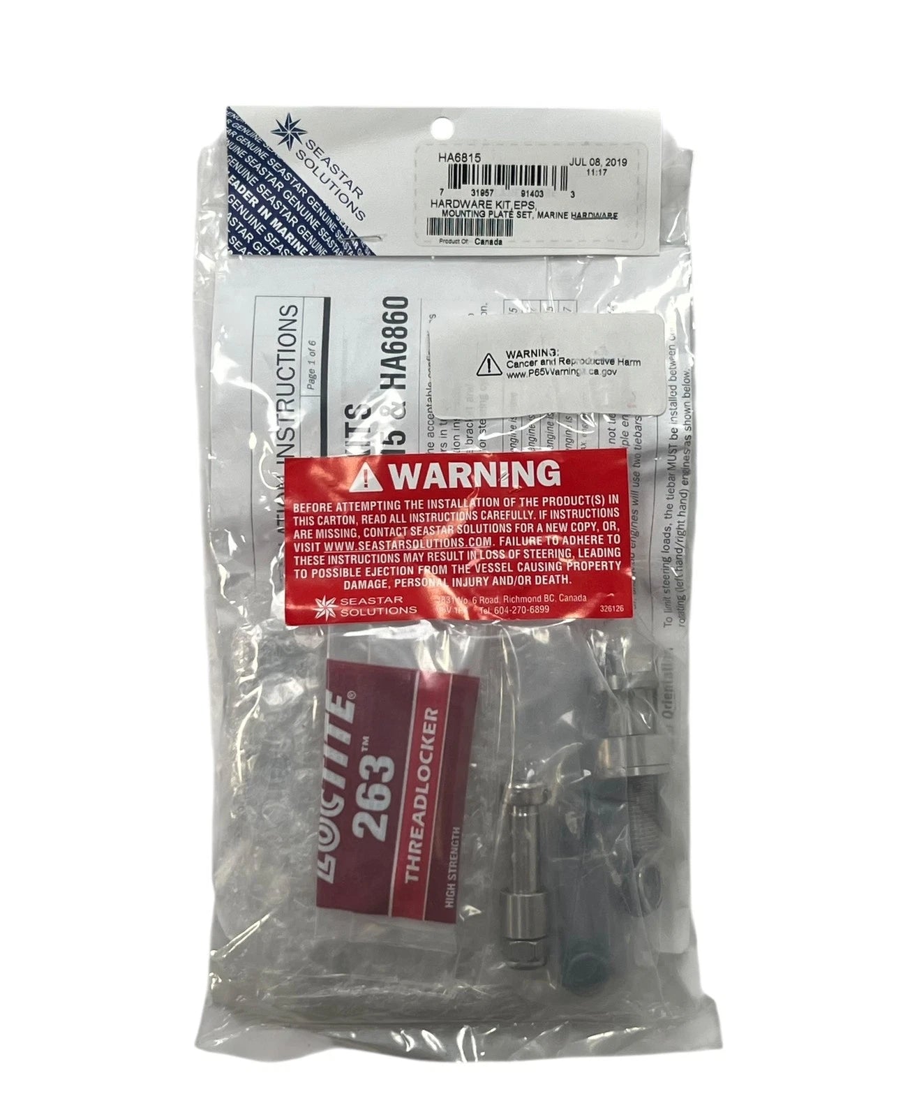 Seastar Solutions EPS Mounting Plate Hardware Kit for (HA6815/HA6860)