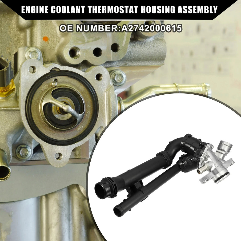 Engine Coolant Thermostat Housing Assembly OEM Replacement for Mercedes-Benz CLA45 (2016–2019)