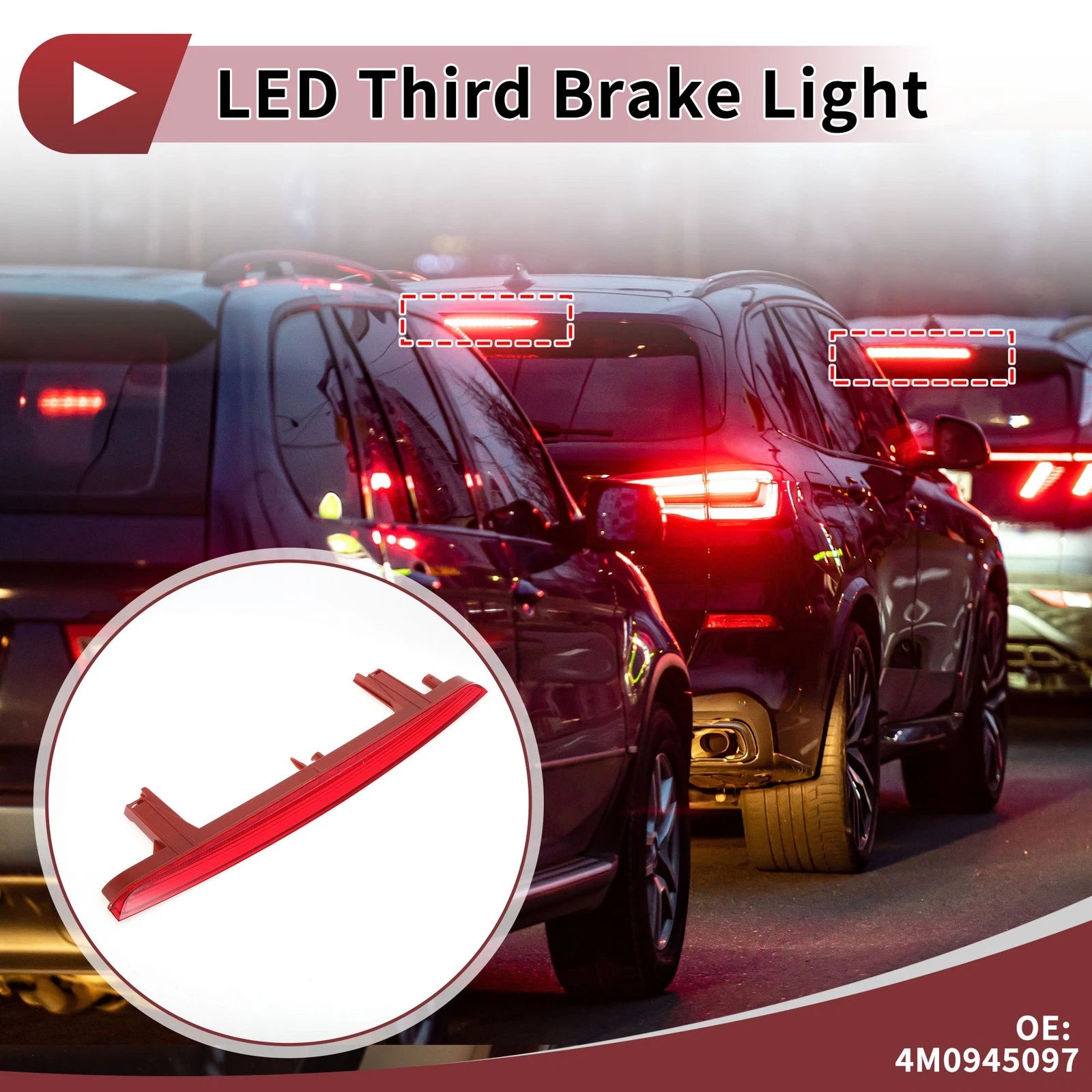 Red LED Third Brake Light Replacement for Audi Q7 and A4 Avant (2016–2024)