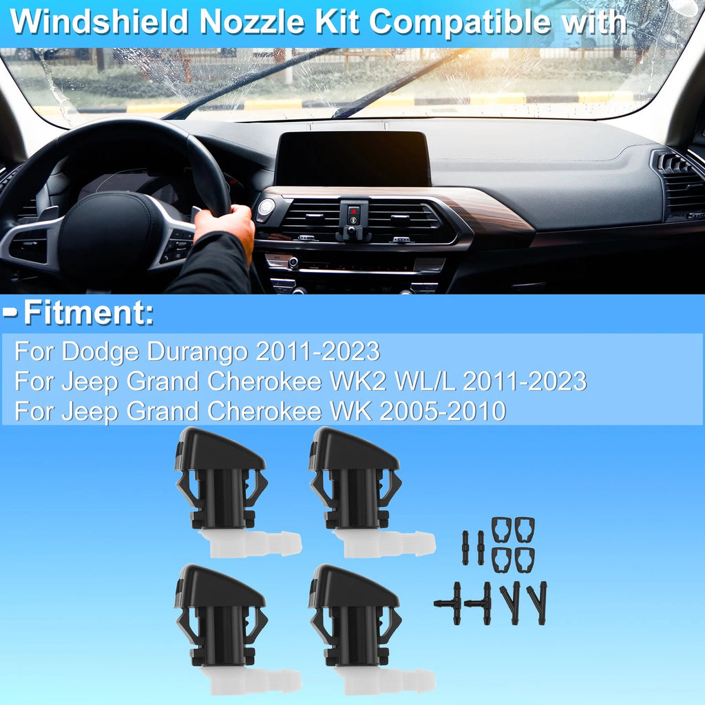 Windshield Washer Nozzle Kit for Dodge Durango (2011–2023) 68260443AA/55372143AB