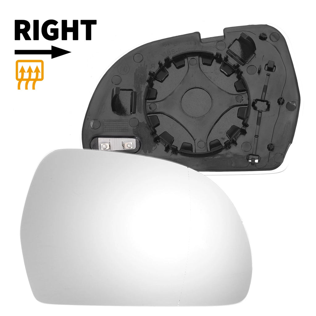 Right Side Mirror Glass with Back Heated for Audi A3 A4 (2008–2010)