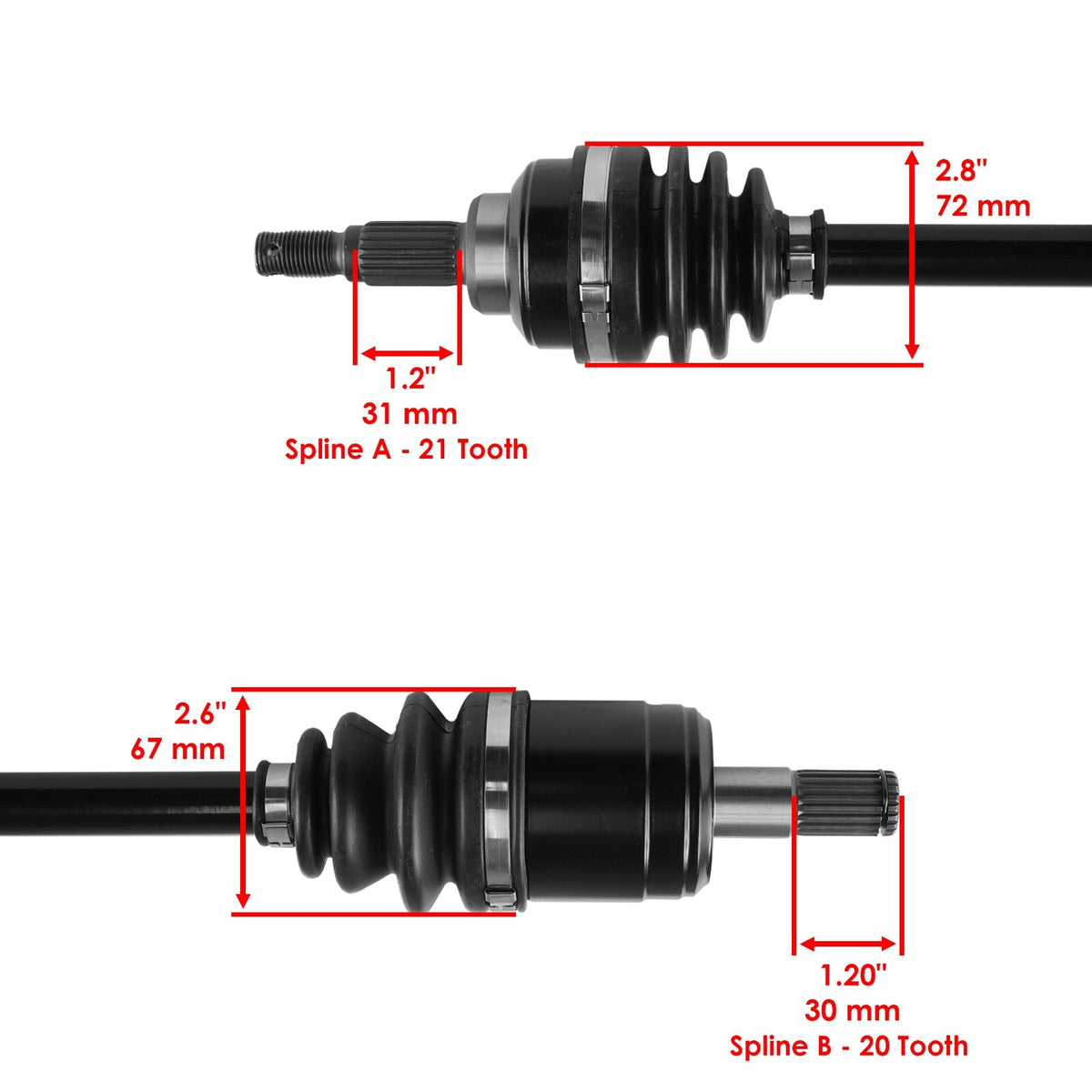 Front Left Right CV Joint Axle Replacement for Honda Foreman 450 (2002–2004)