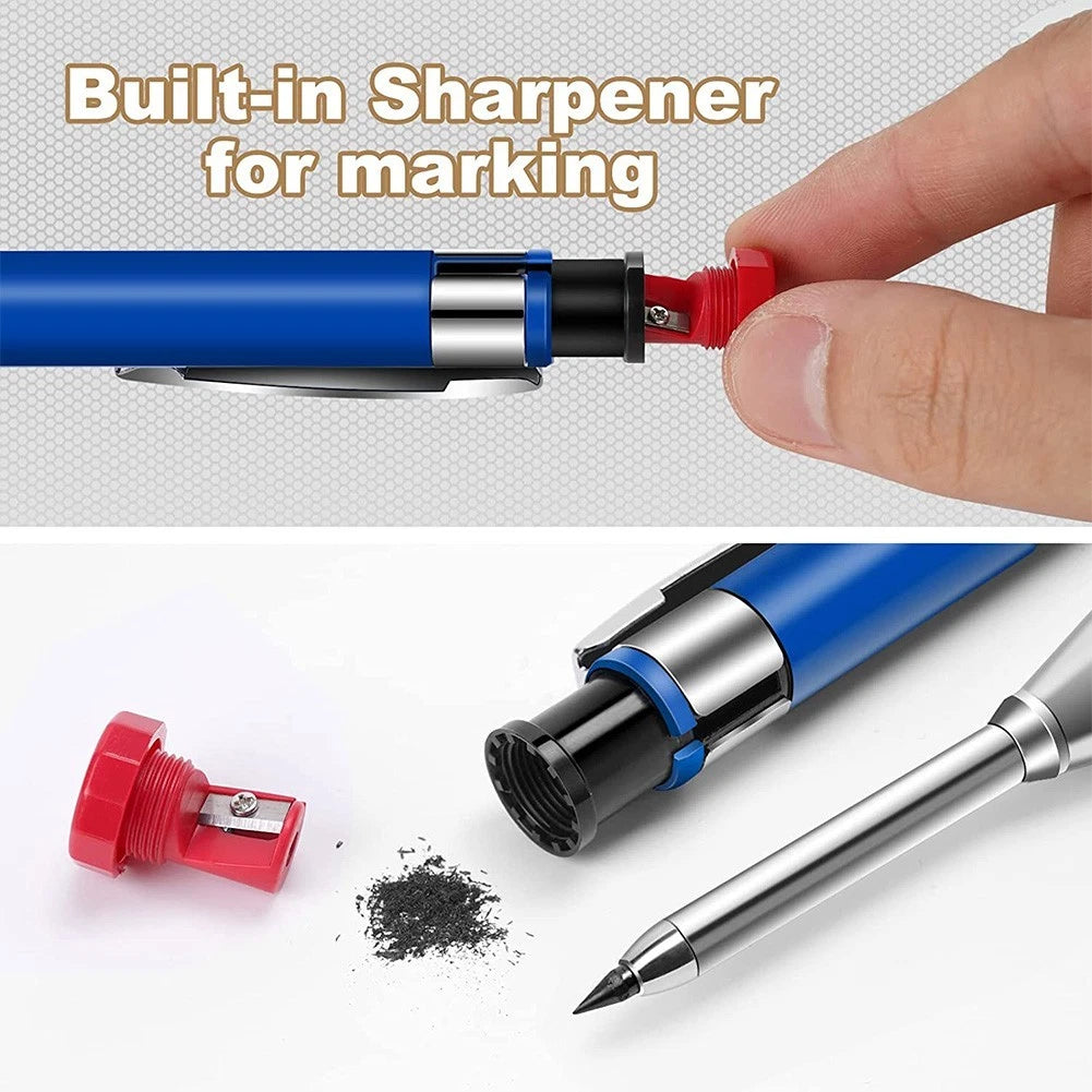 Carpenter Pencil for Woodworking with Built-in Sharpener
