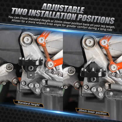 Pair Adjustable Footrest Pedals for KTM 690 Enduro R, 690 SMC R (2008–2024)