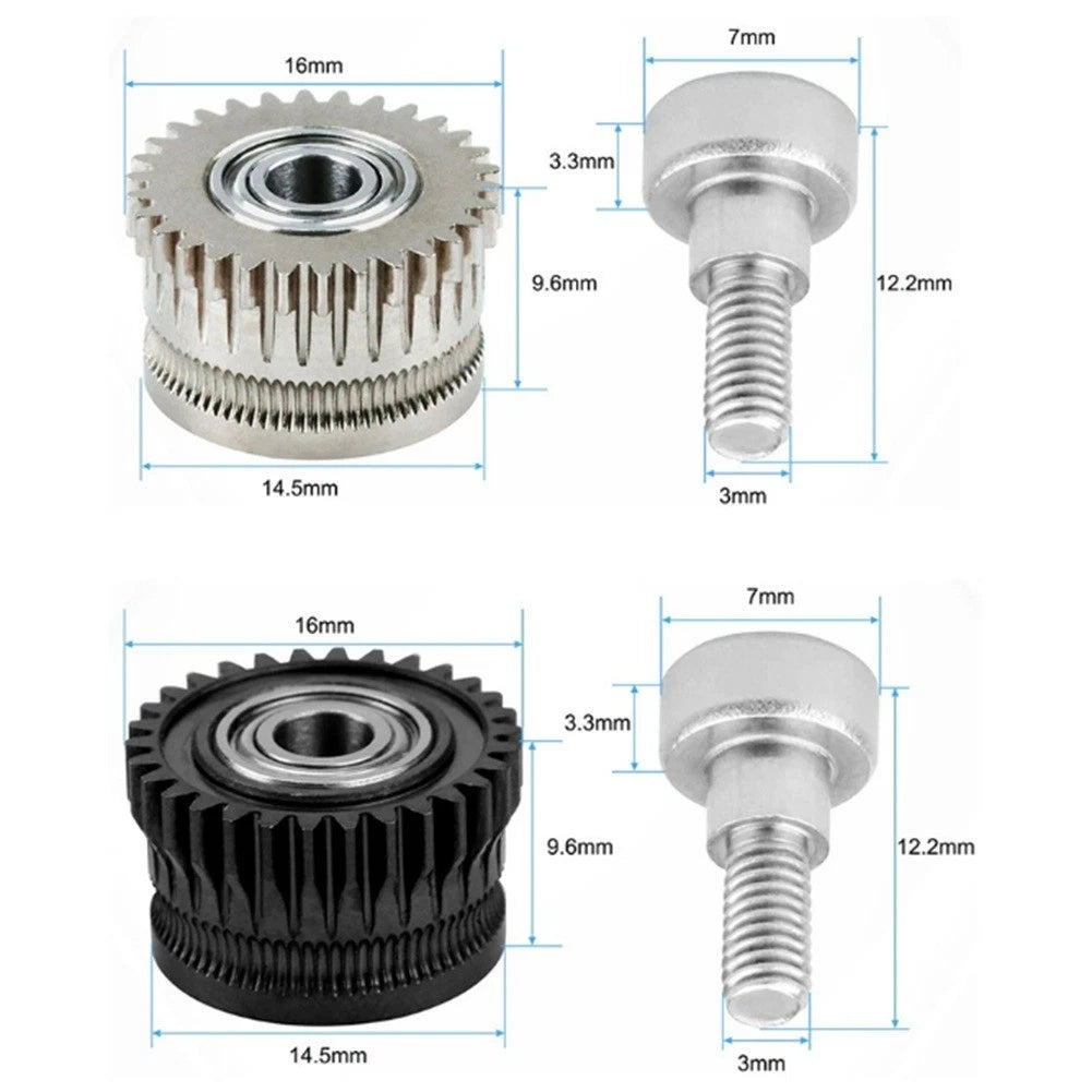 Dual Gear Extruder for Ender 3 (K1, K1C, V3)