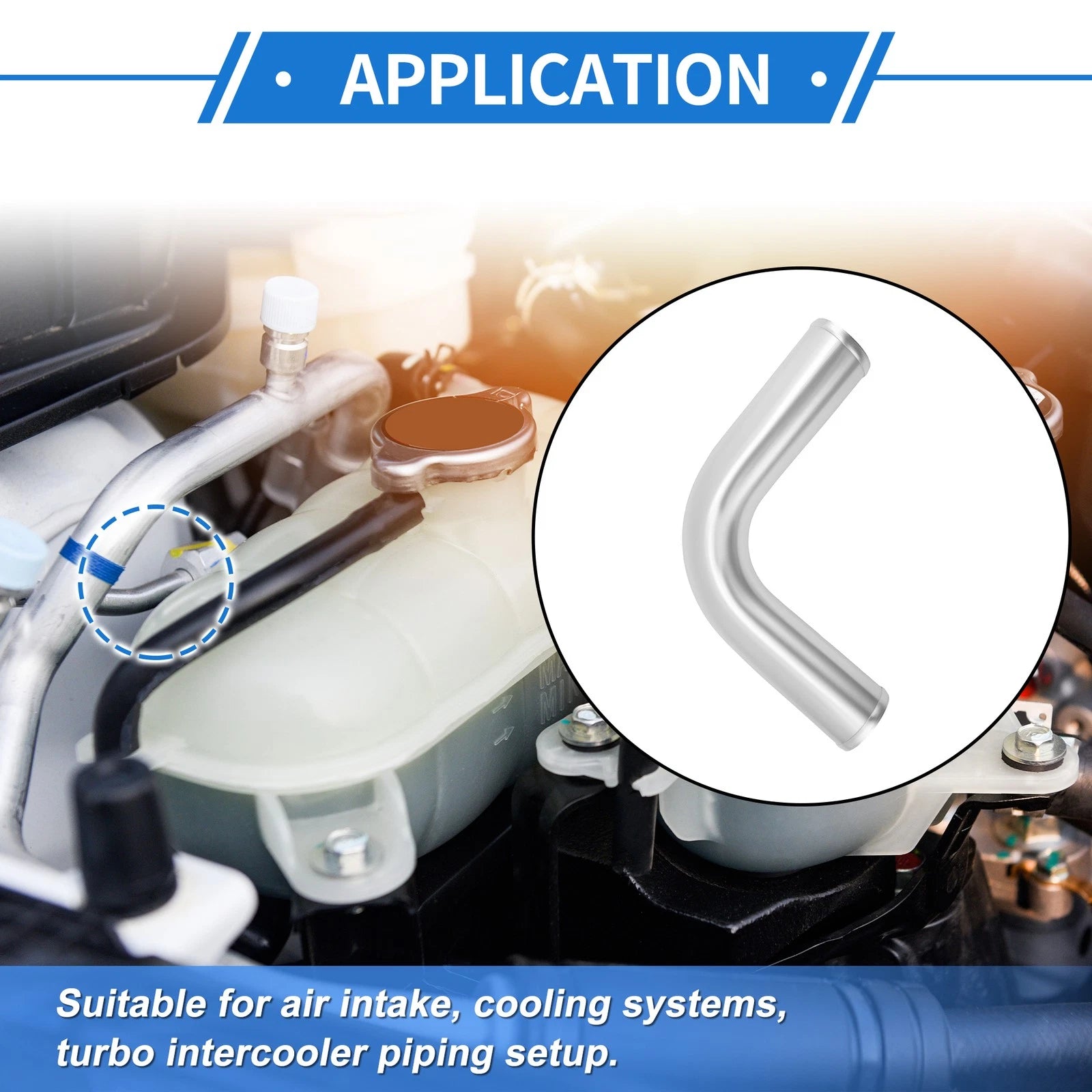 2.99" OD 90° Intercooler Pipe for - Brushed Silver Tone