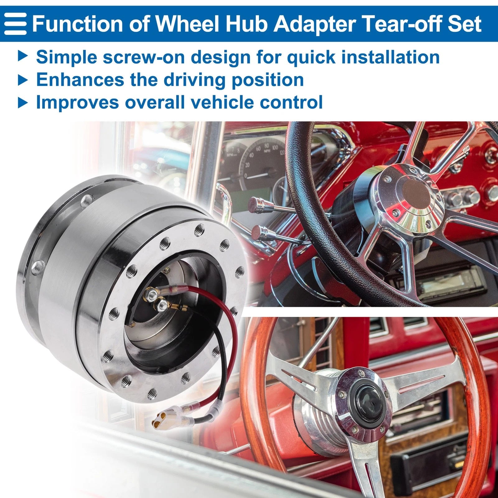 Steering Wheel Quick Release Hub Adapter 12 Hole for Universal Vehicles