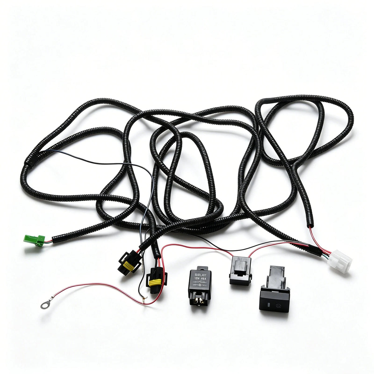 Fog Light Wiring Harness Kit with LED Switch for Ford Focus Mustang (2012–2018)