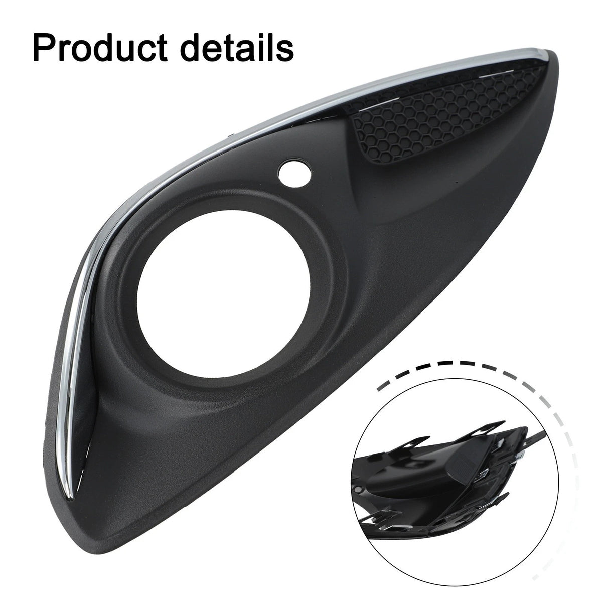 Fog Lamp Frame for Vauxhall Corsa D Right Side (2006–2014) Black ABS