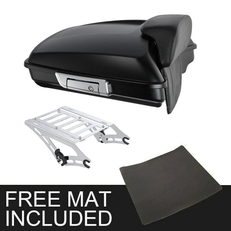 Matte Razor Trunk Backrest Mount Rack for Harley Touring Road Glide (2014–2026)