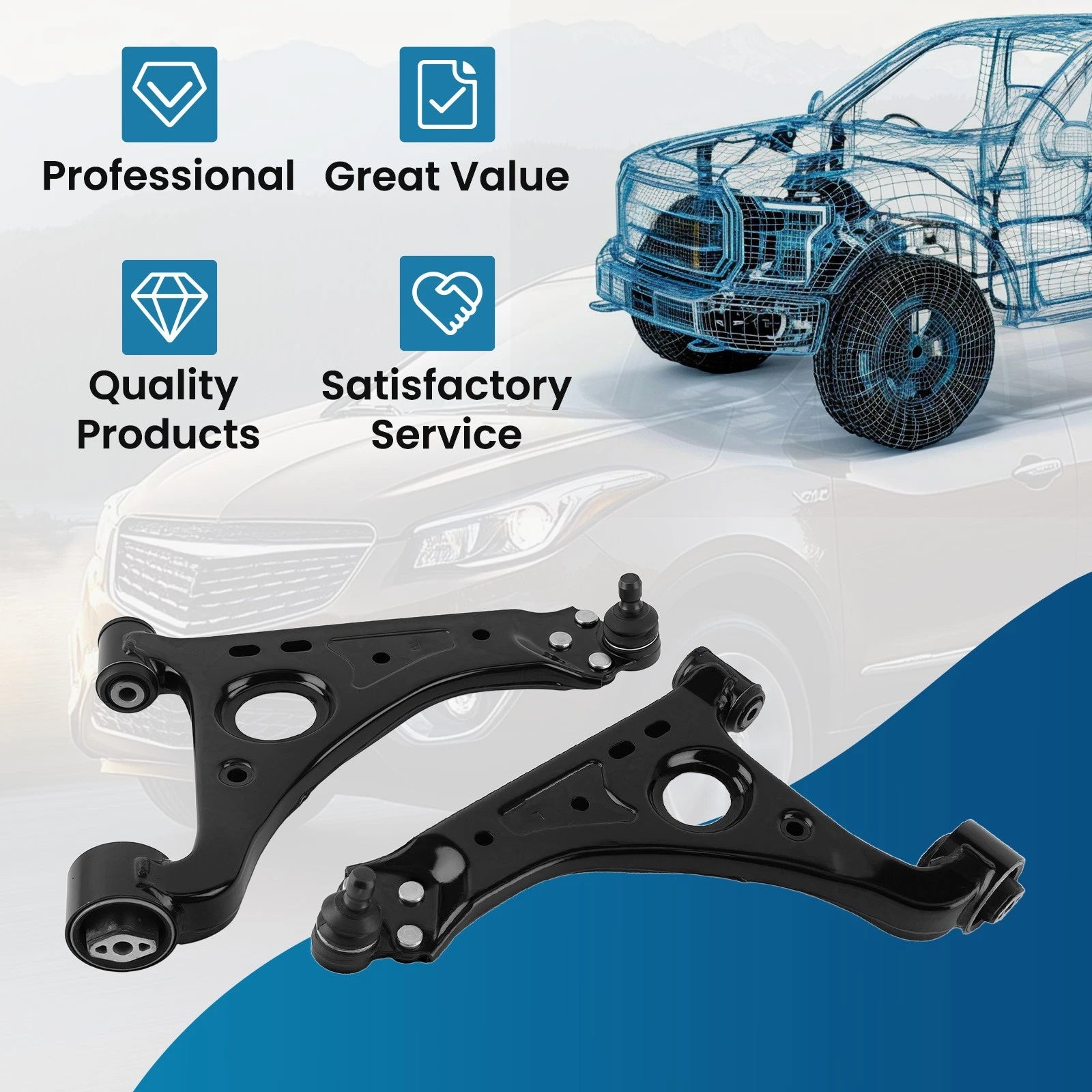 2X Front Lower Control Arms for Buick Encore (2013–2022) Chevy Trax