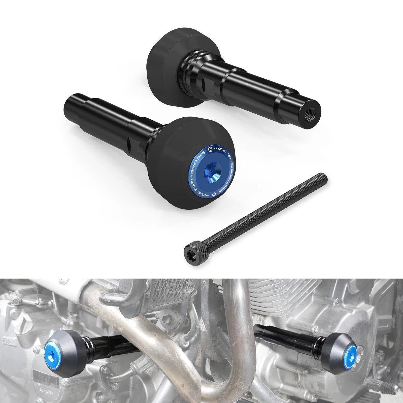 Pair Frame Sliders Crash Protector for Suzuki DR650 (1996–2025)