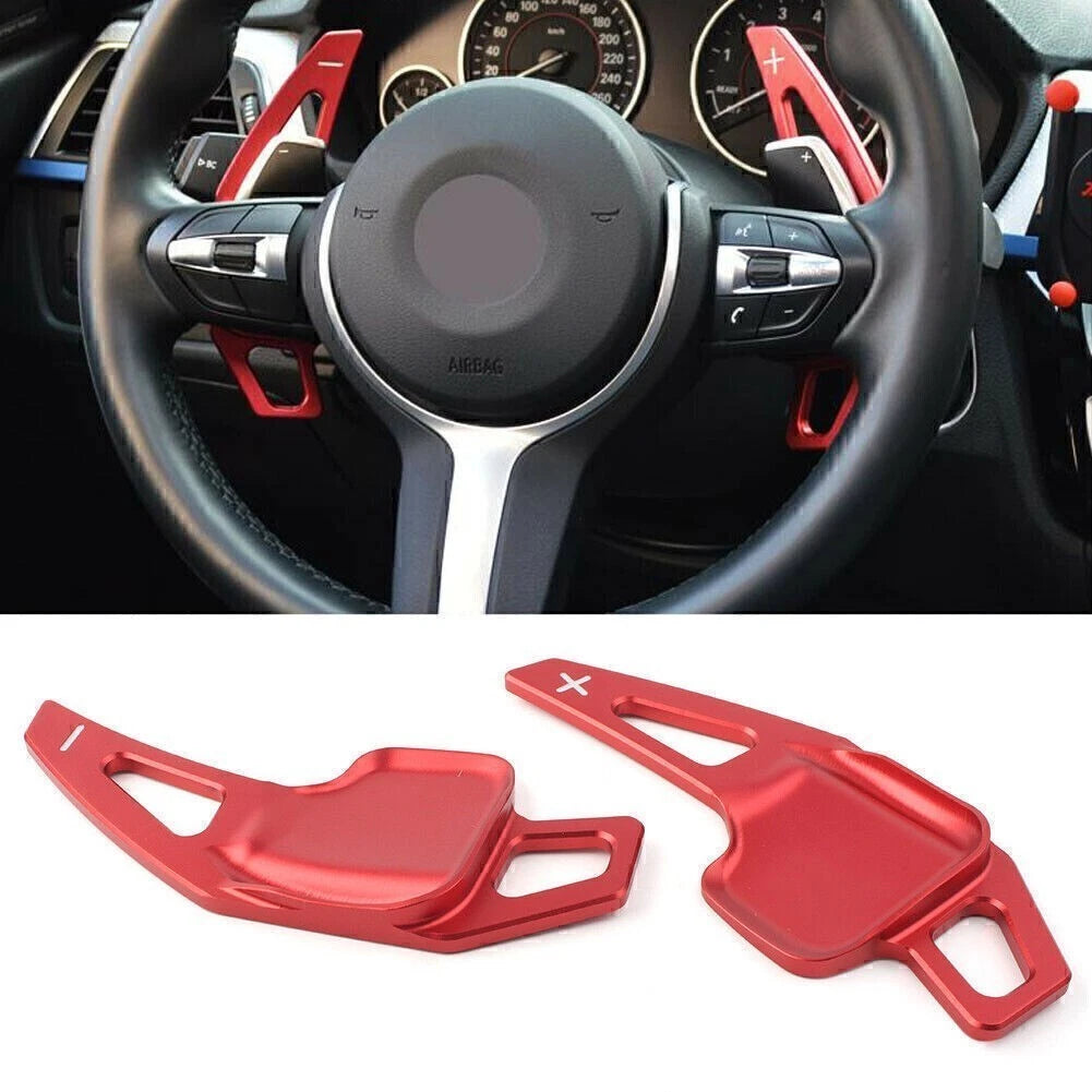 2X Red Steering Wheel Shift Paddle Blades for BMW 3 5 Series