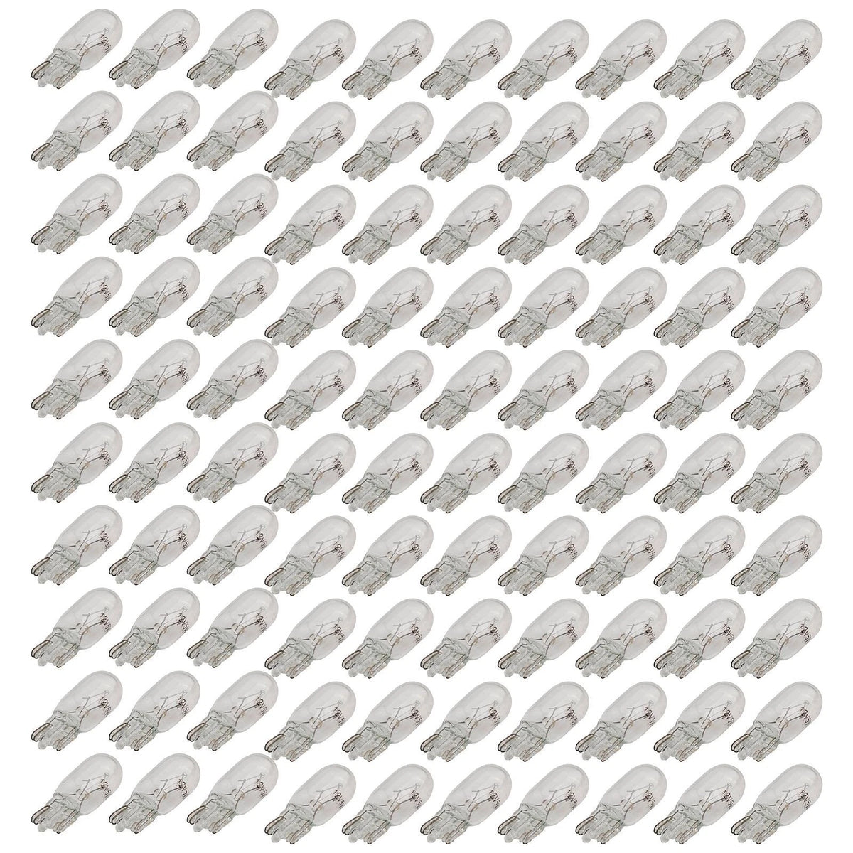 T10 Incandescent Light Bulbs Set of 100 for Automotive Lighting
