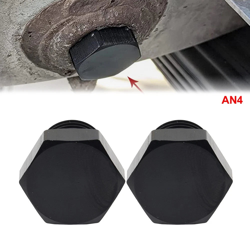 2Pcs Aluminum 4AN AN4 Block Off Cap ORB Plug Male Fitting Adapters