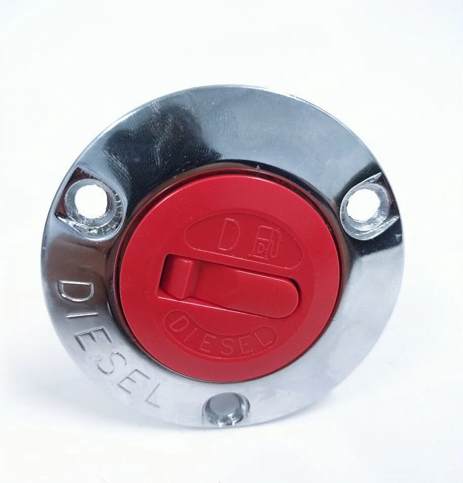 2'' Chrome Diesel Fuel Gas Deck Fill for Marine Boat with Keyless Red Cap