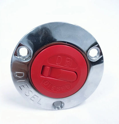 2'' Chrome Diesel Fuel Gas Deck Fill for Marine Boat with Keyless Red Cap