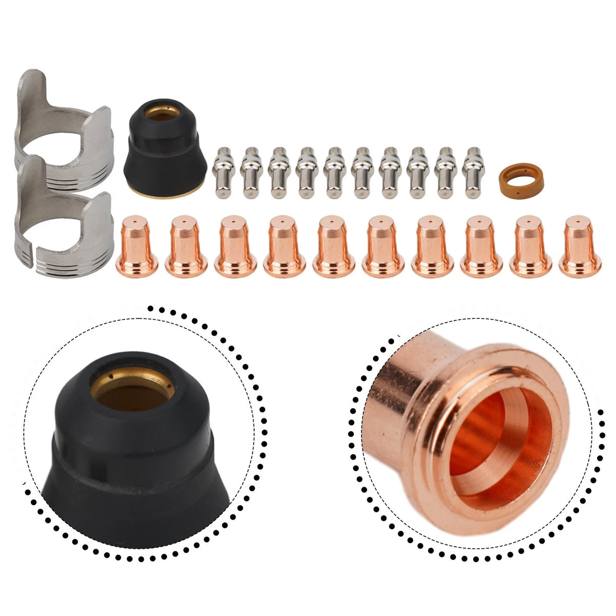 24pcs Plasma Nozzle Electrode for IPT 60 PT60 PTM60 Torch Kit