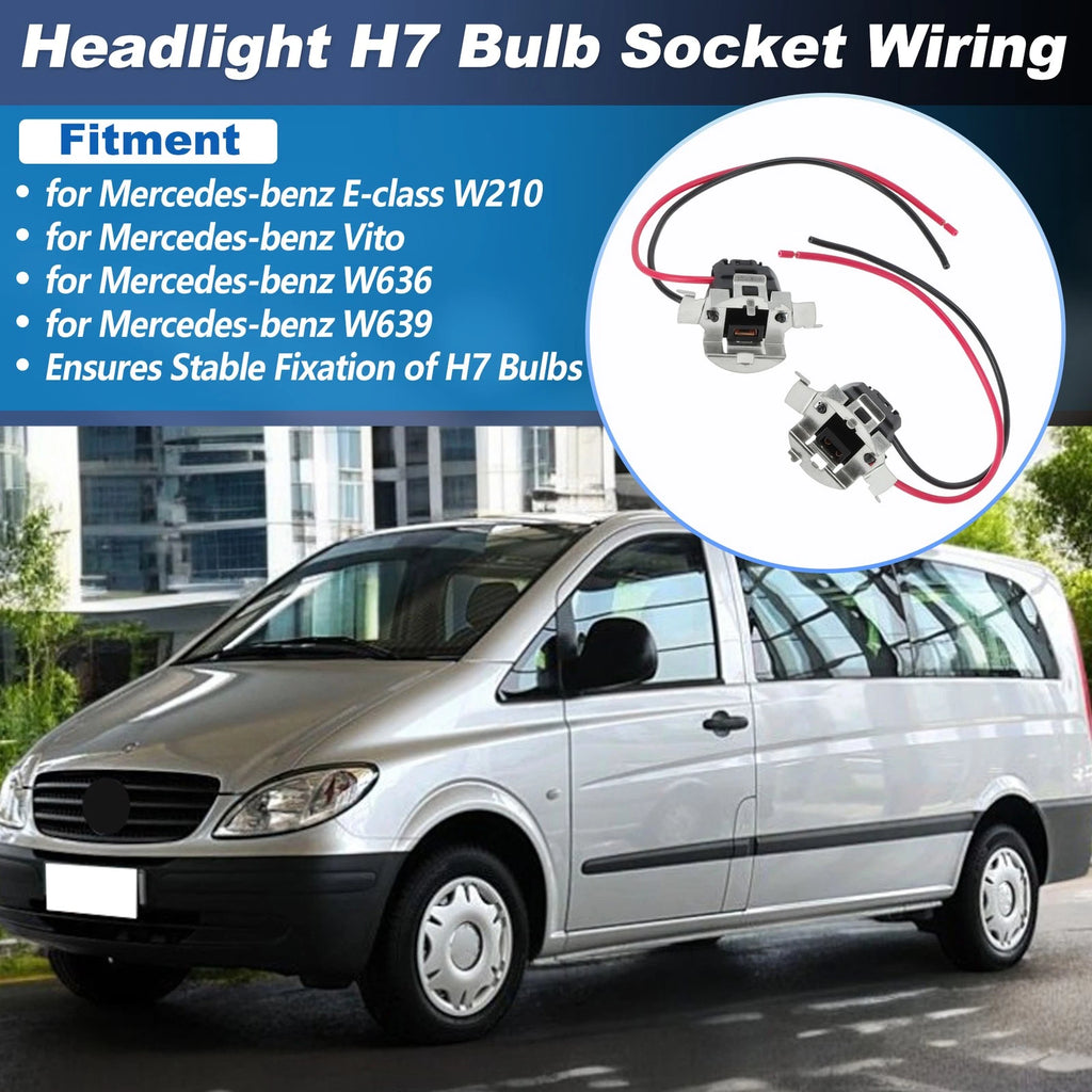 Headlight Bulb Socket H7 Replacement 2PCS for Mercedes E Class W210 (1995–2003)